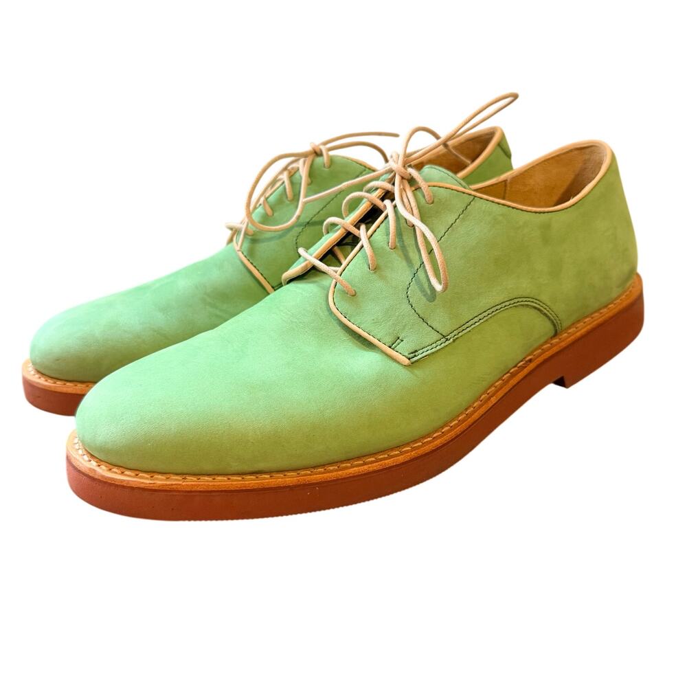 Brooks Brothers Green Suede Leather Nubuck Goodyear Welted Mens Oxford 10.5D